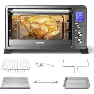 TOSHIBA AC25CEW-BS Large 6-Slice Convection Toaster Oven